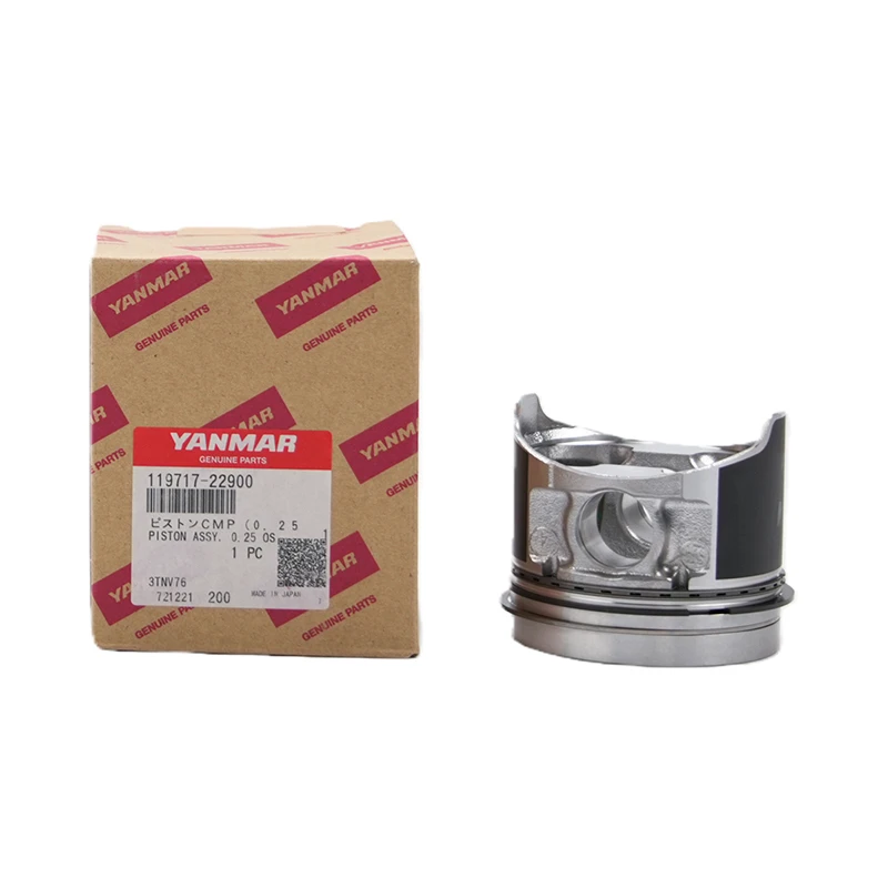 Pistón y aro Yanmar 119717-22900, sobremedida de 0,25, para la serie 3TNV76.