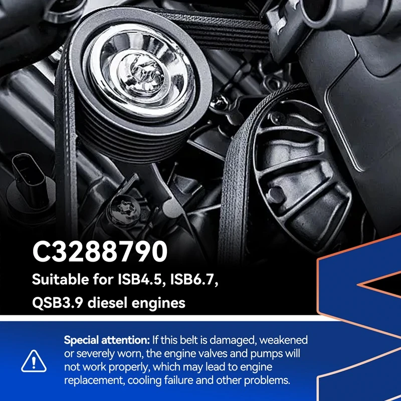 3288790 Correa acanalada en V Cummins compatible con Cummins 4B3.9-G1