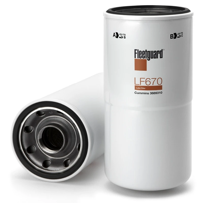 Filtro de lubricante Fleetguard LF670 compatible con la serie Cummins QST30