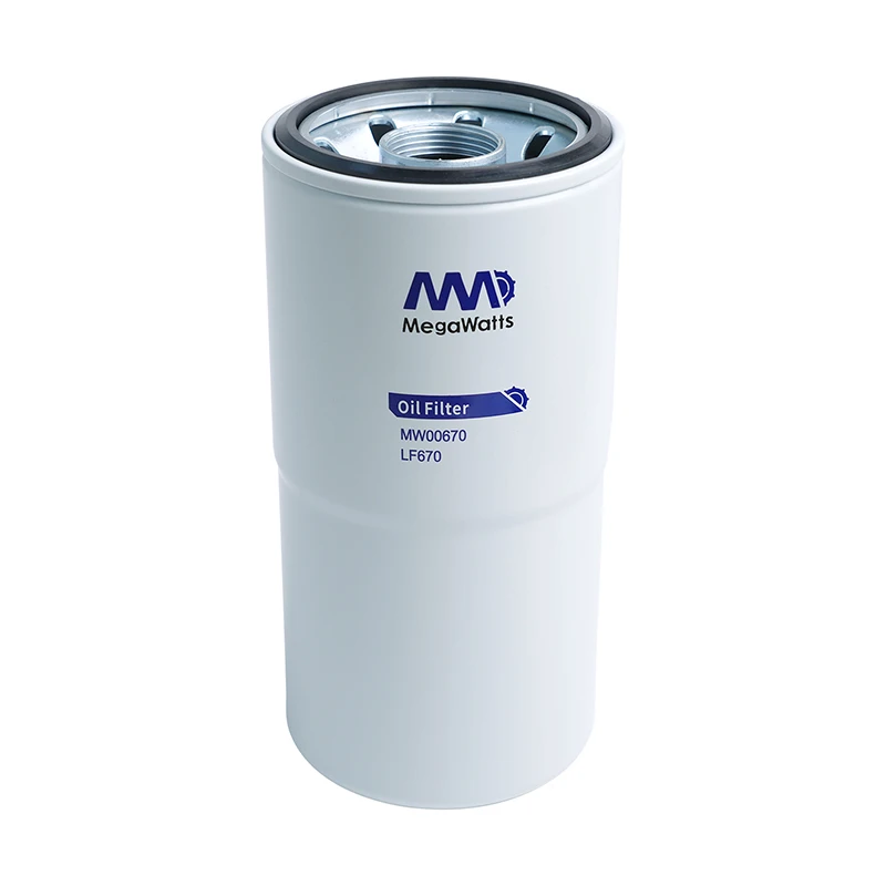 Filtro de lubricación Fleetguard LF670 MW00670 de flujo completo con rosca. Reemplaza a Baldwin B95, Donaldson P550671, Luber Finer LFP670 y Wix 51970.
