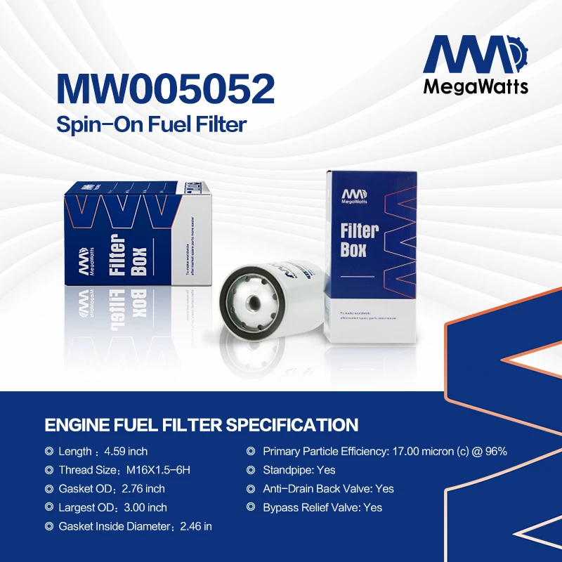 Filtro de combustible Fleetguard FF5052 compatible con Volvo D6H, D4H, D5D