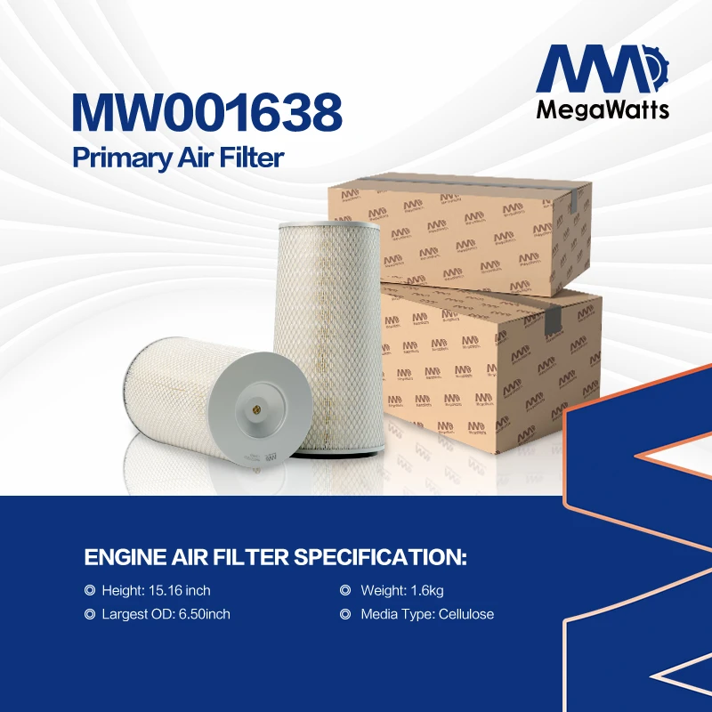 Filtro de aire Fleetguard KW1638 MW001638 compatible con Cummins 4BTA3.9-G11